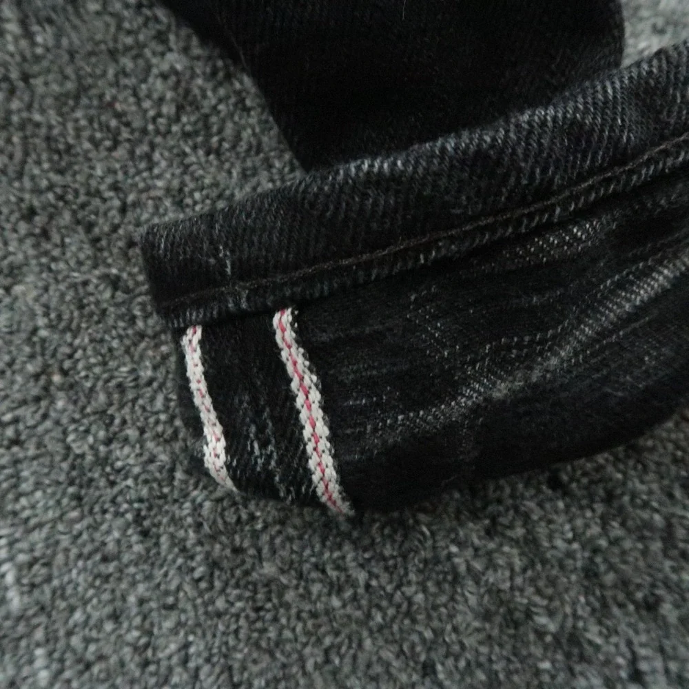 Naked Famous Denim Jeans Men 30x35 Black Super Guy Elephant 7 El Diablo Selvedge